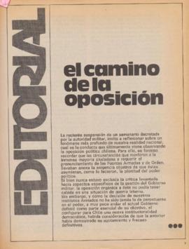 Editorial "El camino de la oposición", Realidad año 1, número 2