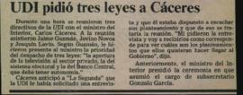 Prensa. UDI Pidió Tres Leyes a Cáceres