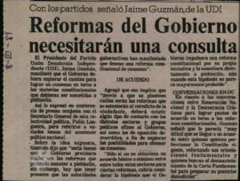 Prensa La Tercera. Reformas del Gobierno Necesitarán una Consulta