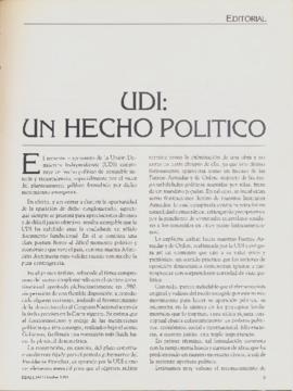 Editorial "UDI: Un hecho político", Realidad año 5, número 53