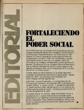 Editorial "Fortaleciendo el Poder Social", Realidad año 3, número 25