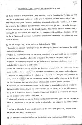 Posición de la UDI frente a la Constitución de 1980
