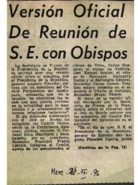 VERSIÓN OFICIAL DE REUNIÓN DE S.E. CON OBISPOS