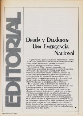Editorial "Deudas y deudores: Una emergencia nacional", Realidad año 4, número 41