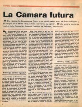 Entrevista en Qué Pasa La cámara futura: las nuevas instituciones no pueden quedar para "des...