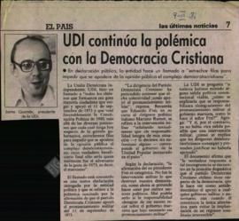 Prensa LUN. UDI Continúa Polémica con la Democracia Cristiana
