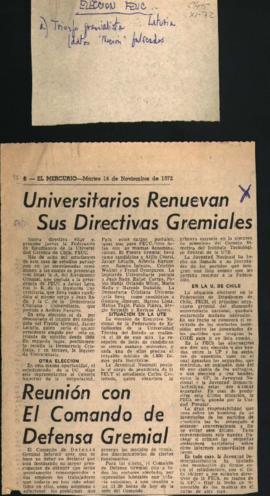 Prensa El Mercurio. Universitarios renuevan sus directivas gremiales