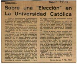 Prensa en El Mercurio. Sobre una "elección" en la Universidad Católica