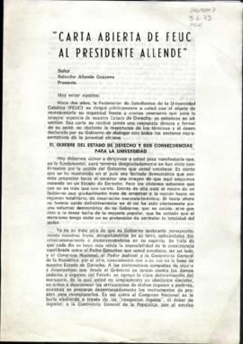 Carta abierta de FEUC al presidente Allende