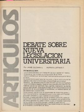 Revista Realidad. Debate sobre nueva legislación universitaria. Año 2 N.° 22