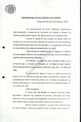 Intervención de Guzmán sobre Intervención Indulto, amnistía y libertad provisional