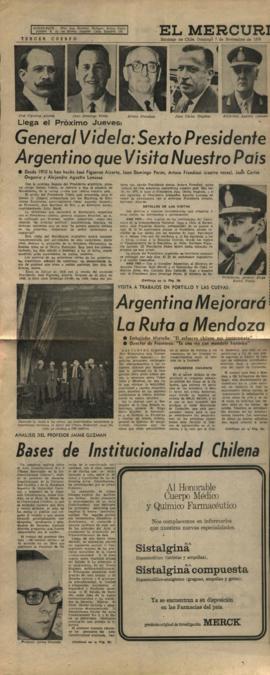 Prensa en El Mercurio. Bases de institucionalidad chilena: análisis del profesor Jaime Guzmán