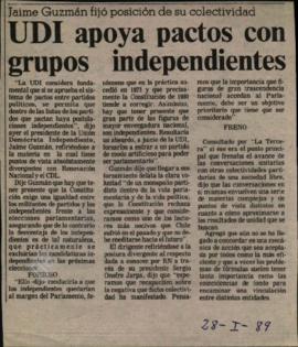 Prensa La Tercera. UDI Apoya Pactos con Grupos Independientes