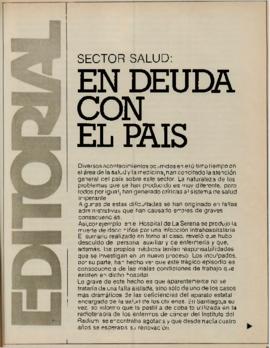 Editorial "Sector salud: en deuda con el país", Realidad año 2, números 20-21