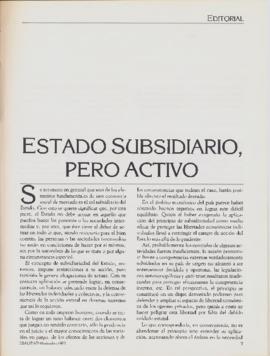 Editorial "Estado subsidiario, pero activo", Realidad año 5, número 54