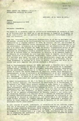 Carta al comité representativo NADE