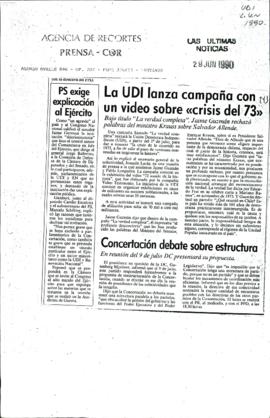 Prensa en LUN. La UDI lanza campaña con un video sobre "crisis del 73"