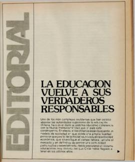 Editorial "La educación vuelve a sus verdaderos responsables", Realidad año 2, número 6