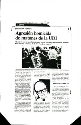 Prensa Fortín Mapocho. Agresión Homicida de Matones de la UDI