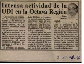 Prensa. Intensa actividad de la UDI en la Octava Región