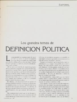 Editorial "Los grandes temas de definición política", Realidad año 5, número 49