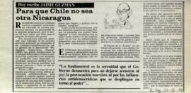 Columna en La Segunda Para que Chile no sea otra Nicaragua