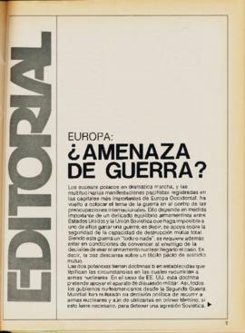 Editorial "Europa: ¿Amenaza de Guerra?", Realidad año 3, números 32-33
