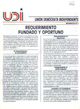 Informativo N.° 4 Unión Demócrata Independiente