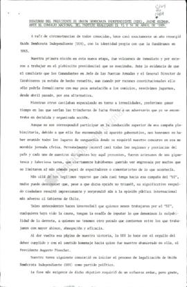 Discurso de Jaime Guzmán ante el Consejo Nacional de la Unión Demócrata Independiente