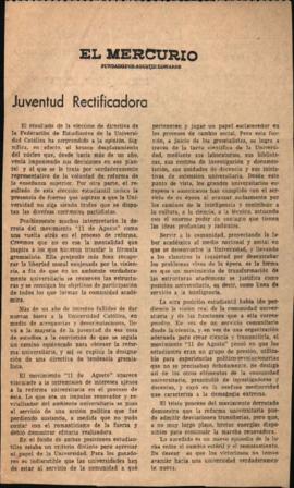 Prensa en El Mercurio. Juventud rectificadora