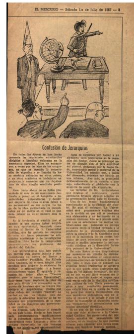 Prensa en El Mercurio. Confusión de jerarquías