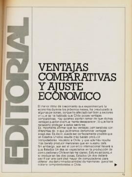 Editorial "Ventajas comparativas y ajuste económico", Realidad año 3, número 30