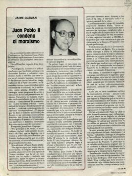 Columna en Ercilla Juan Pablo II condena al marxismo